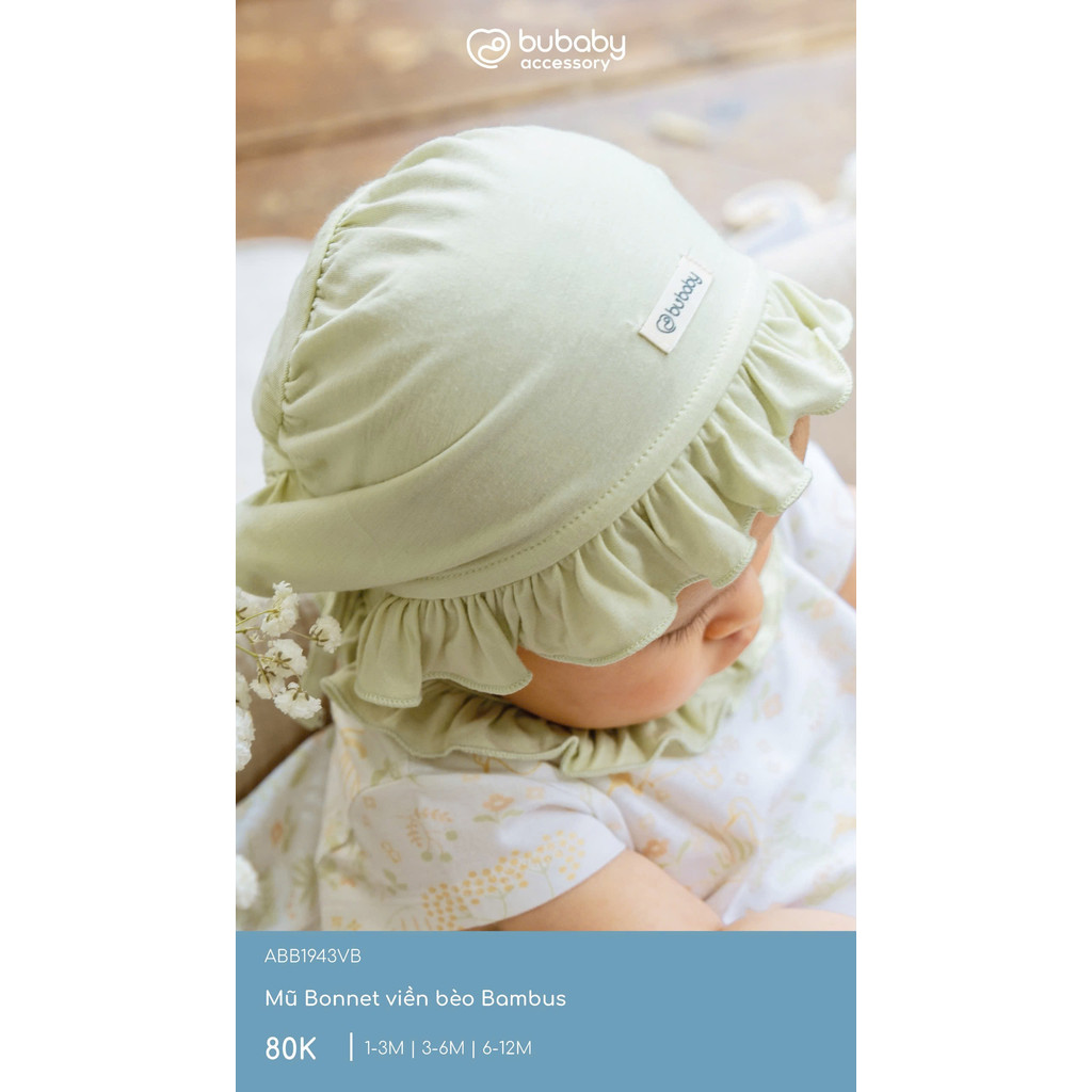 (1M-12M) Body chip ngắn tay cài sau bèo cổ BU Baby Bambus BBB2310BC | Quần áo Bubaby chính hãng