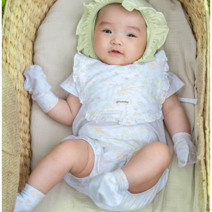 (1M-12M) Body chip ngắn tay cài sau bèo cổ BU Baby Bambus BBB2310BC | Quần áo Bubaby chính hãng