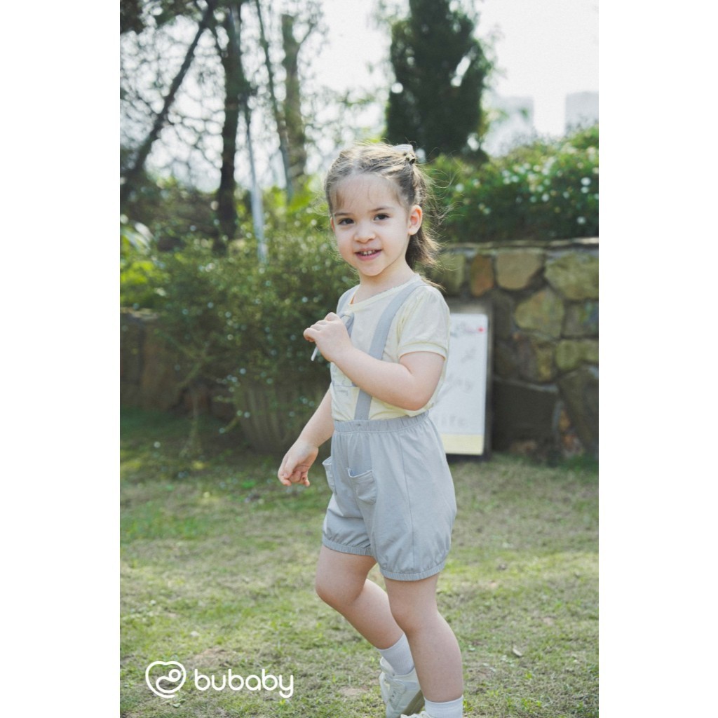 (6M-5Y) Bộ ngắn tay cùng quần yếm đùi cho bé BU Baby Bamco - BBC134300 | Quần áo Bubaby chính hãng