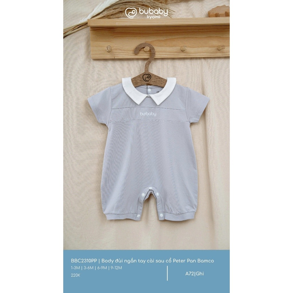 (1M-12M) Body đùi ngắn tay cài sau cổ Peter Pan Bamco - BBC2310PP | Quần áo BU Baby chính hãng