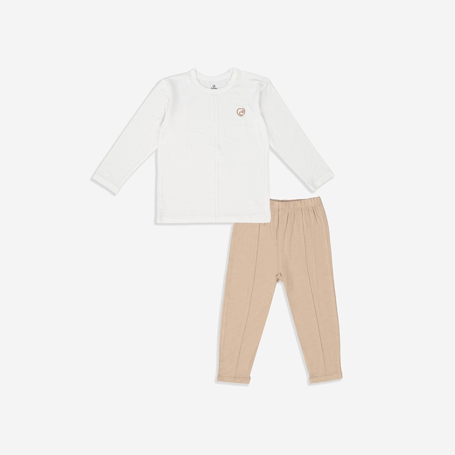 (6M-5Y) Bộ dài tay cài vai, ly giữa Bambus - BBB110109 | Quần áo BU Baby chính hãng