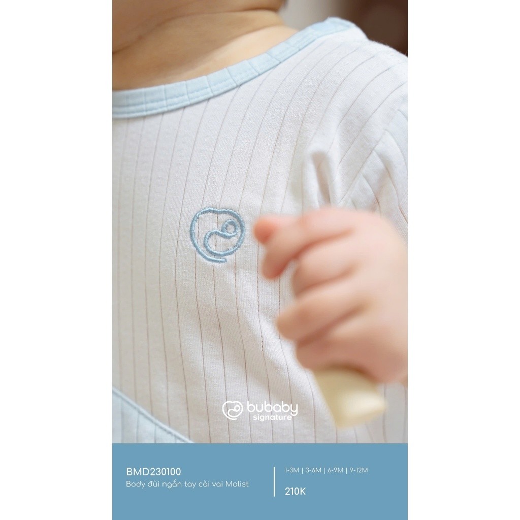 (1M-12M) Body ngắn tay cài vai, cài giữa cho bé yêu Molist - BMD230100 BMD230201| Quần áo BU Baby chính hãng