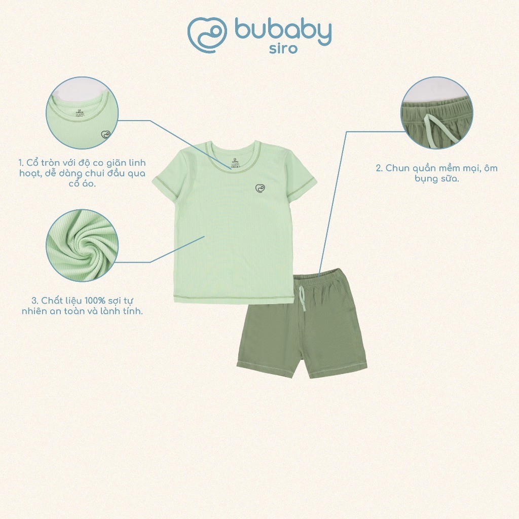 (6M-5Y) Bộ ngắn tay cổ tròn Bubaby Siro - BSR130404 BSR130403 | Quần áo BU Baby chính hãng