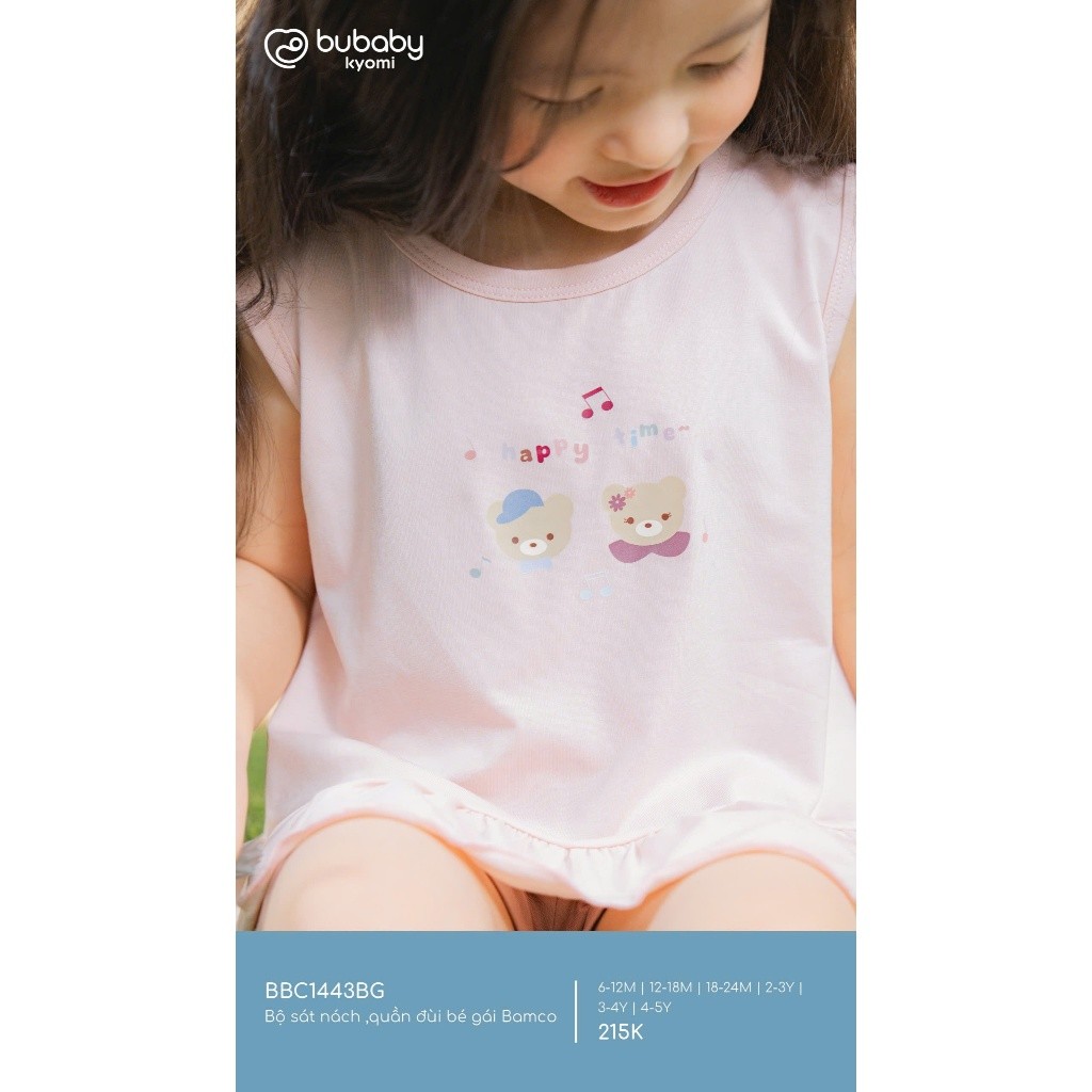 (6M-5Y) Bộ sát nách quần đùi cho bé gái Bamco - BBC1443BG | Quần áo BU Baby Chính hãng