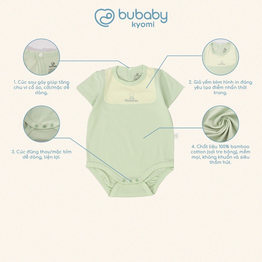 (1M-12M) Body chip ngắn tay cài sau Bamco - BBC231000 | Quần áo BU Baby chính hãng