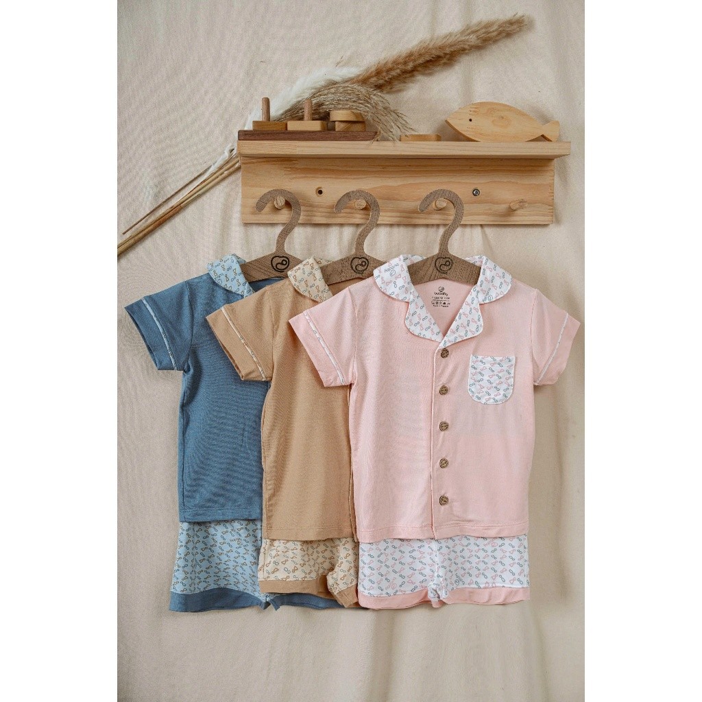 (6M-5Y) Bộ ngắn tay cài giữa Pyjams Bé trai bé gái BU Baby Bambus - BBB1302PJ BBB130211 | Quần áo Bubaby chính hãng