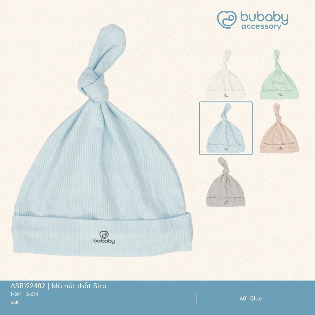 (1M-6M) Mũ nút thắt Siro - ASR192402 | Phụ kiện BU Baby Chính Hãng