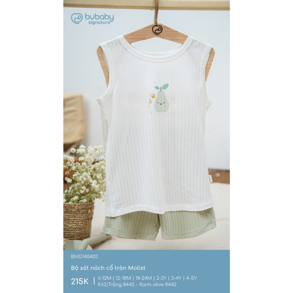 (6M-5Y) Bộ sát nách cổ tròn cho bé yêu Molist - BMD140403 | Quần áo BU Baby Chính hãng