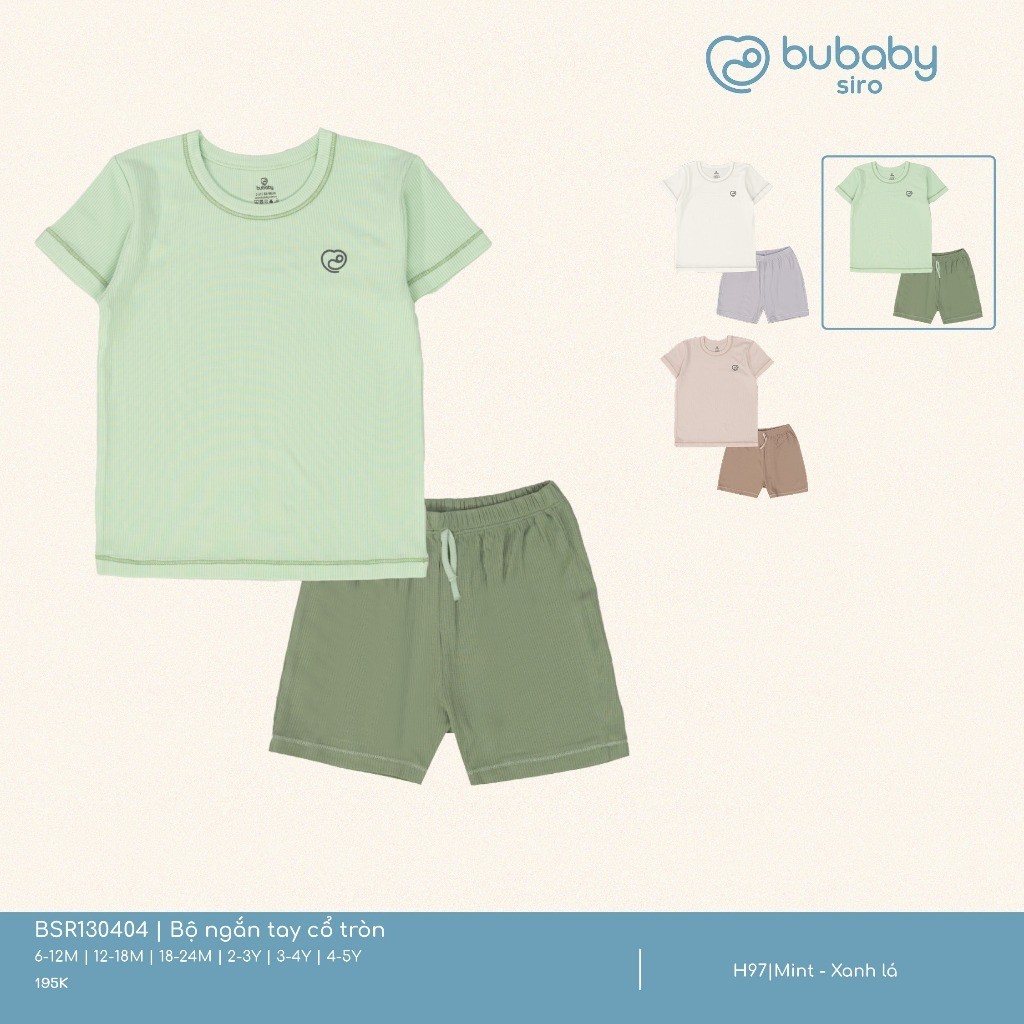 (6M-5Y) Bộ ngắn tay cổ tròn Bubaby Siro - BSR130404 BSR130403 | Quần áo BU Baby chính hãng