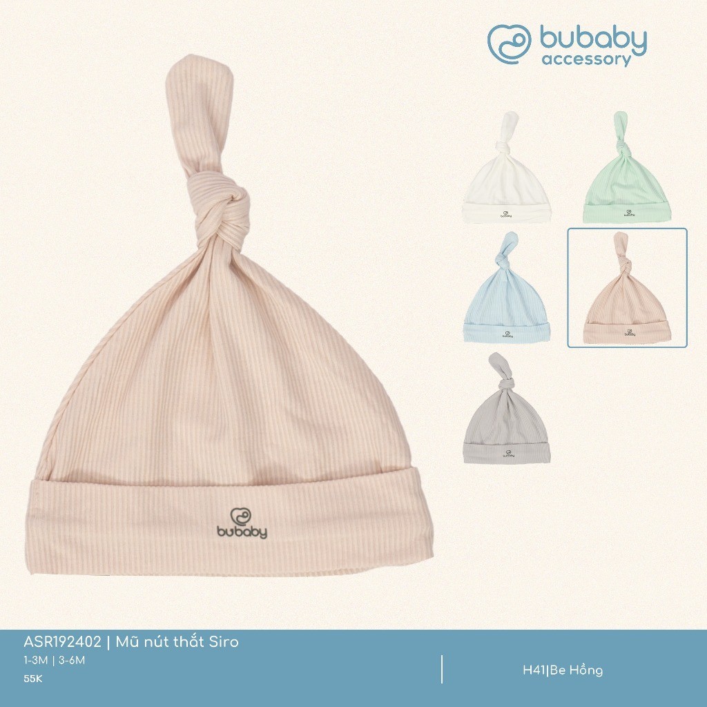 (1M-6M) Mũ nút thắt Siro - ASR192402 | Phụ kiện BU Baby Chính Hãng
