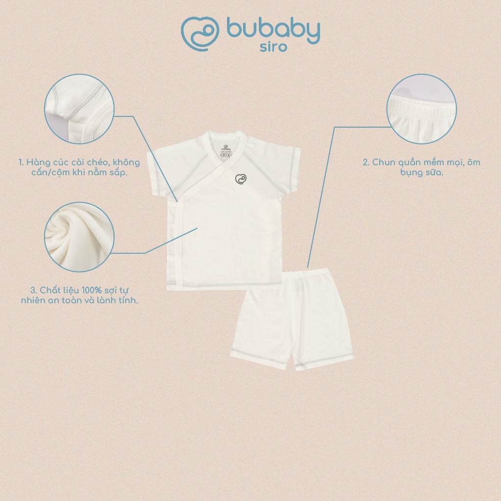 (1M-6M) Bộ ngắn tay cài chéo Siro - BSR130805 | Quần áo BU Baby chính hãng