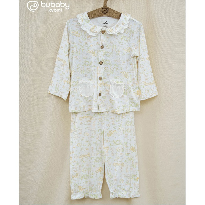 (6M-5Y) Bộ dài tay Pyjamas cổ bèo cho bé BU Baby Bambus - BBB1102CB | Quần áo Bubaby  chính hãng