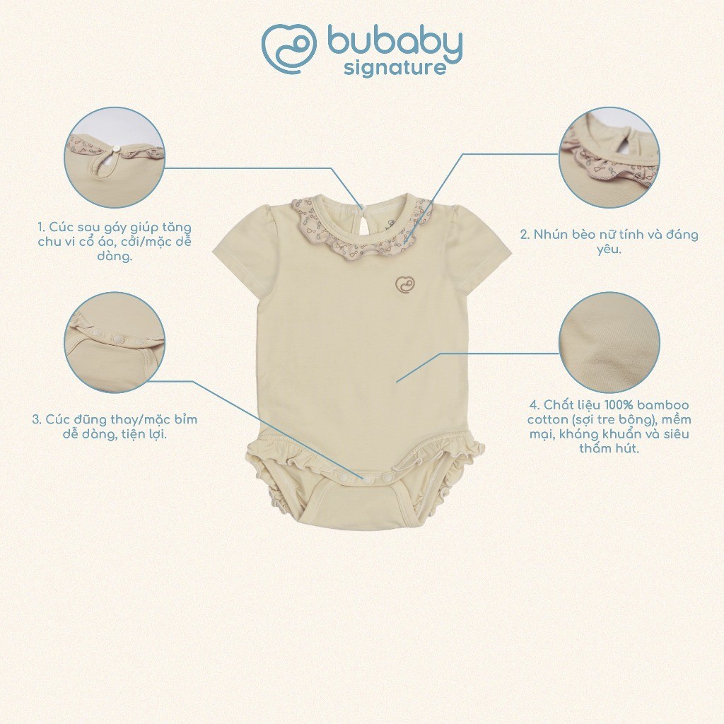(1M-9M) Body chip ngắn tay cài sau bèo cổ Iconic 1 Bamco - BBC2310BC | Quần áo BU Baby chính hãng