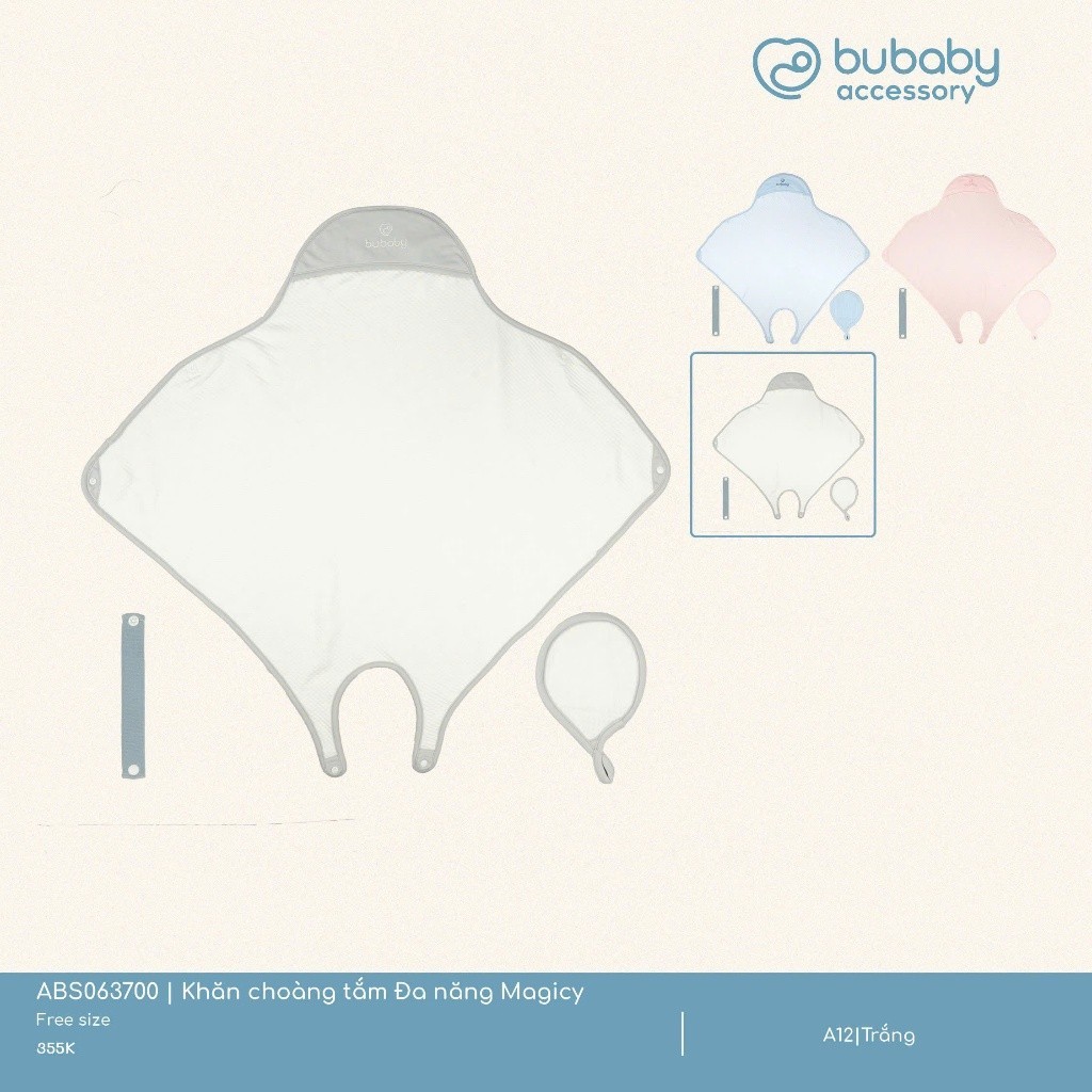 (Freesize) Khăn choàng tắm Đa năng Magicy cho bé yêu - ABS063700  | Phụ kiện BU Baby Chính hãng