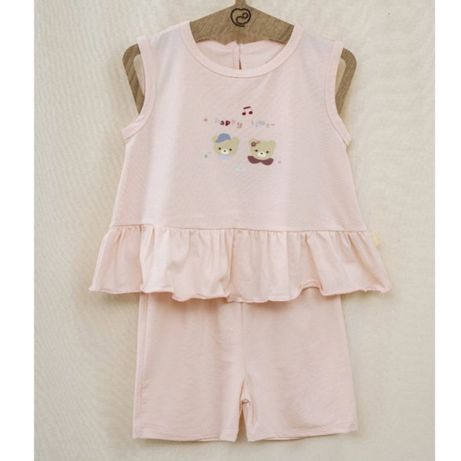 (6M-5Y) Bộ sát nách quần đùi cho bé gái Bamco - BBC1443BG | Quần áo BU Baby Chính hãng