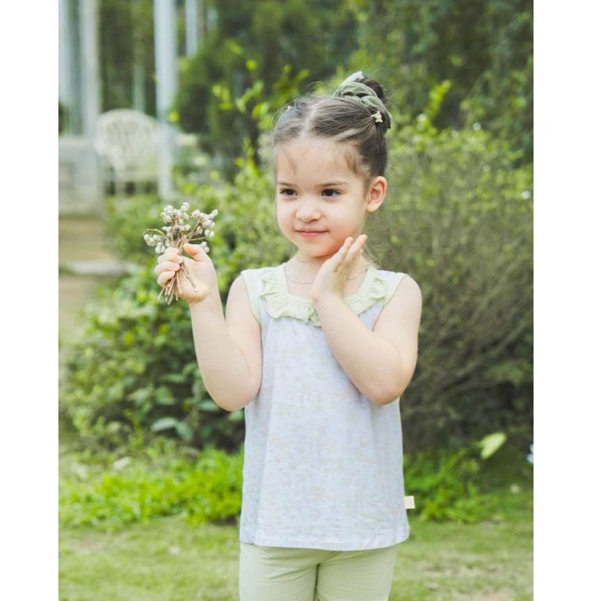 (6M-5Y) Bộ sát nách quần đùi cho bé gái BU Baby Bamco - BBB1443BG | Quần áo Bubaby chính hãng