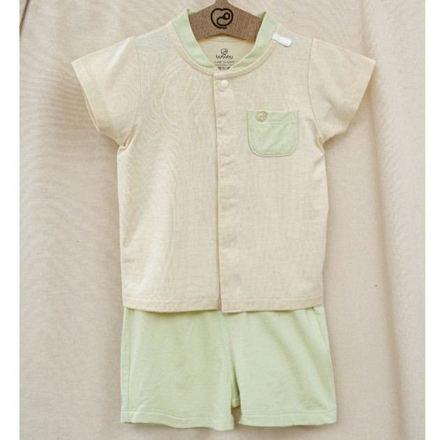 (1M-9M) Bộ ngắn tay cài giữa cổ tàu Bambus - BBB130205 | Quần áo BU Baby chính hãng