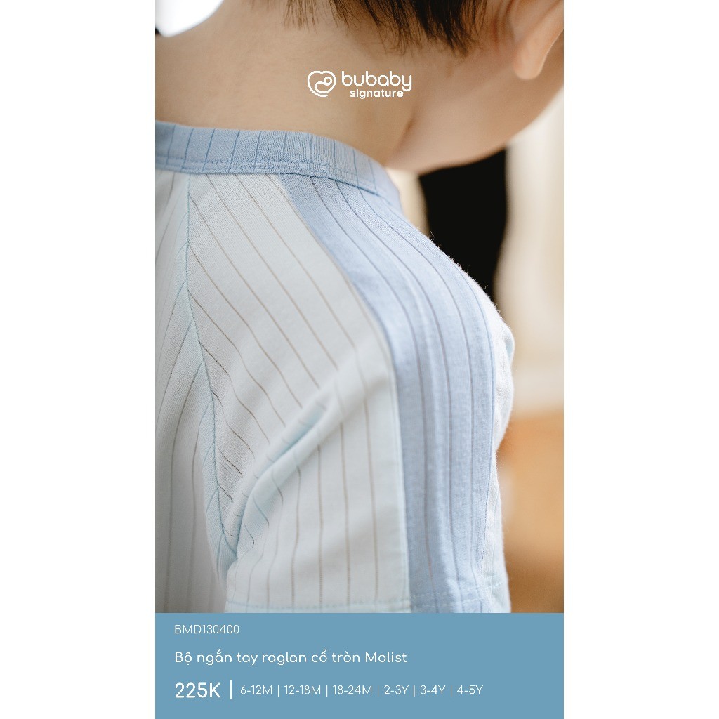 (6M-5Y) Bộ ngắn tay raglan cổ tròn BU Baby Molist - BMD130400 BMD1304TN | Quần áo Bubaby Chính hãng