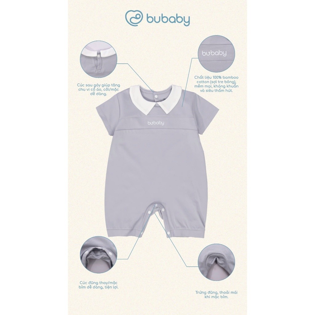 (1M-12M) Body đùi ngắn tay cài sau cổ Peter Pan Bamco - BBC2310PP | Quần áo BU Baby chính hãng
