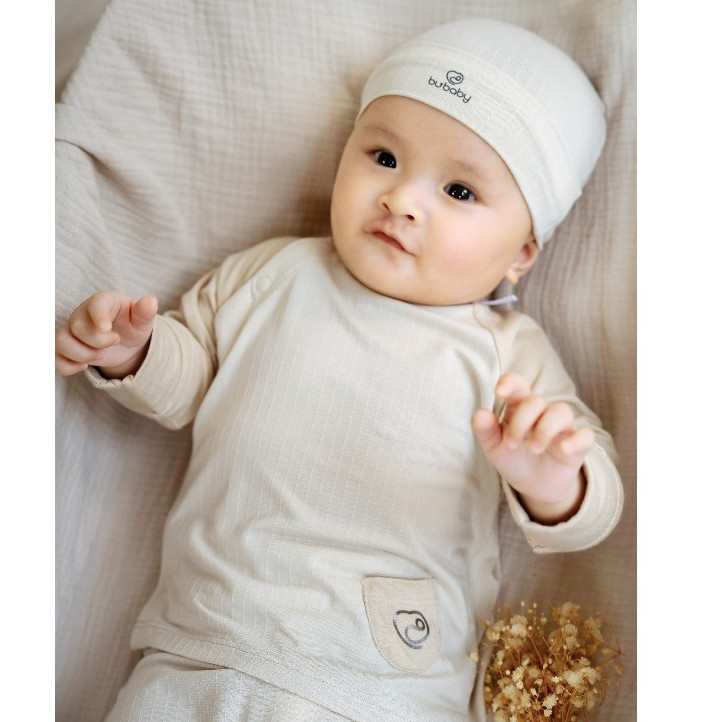 (NB-3M) Bộ dài tay cài chéo Siro Cho bé trai, bé gái - BSR110808| Quần áo BU Baby Chính hãng