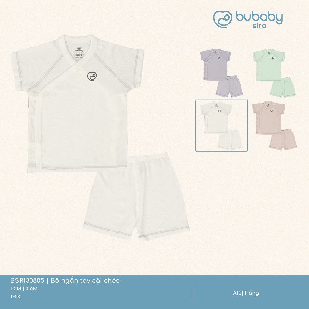 (1M-6M) Bộ ngắn tay cài chéo Siro - BSR130805 | Quần áo BU Baby chính hãng