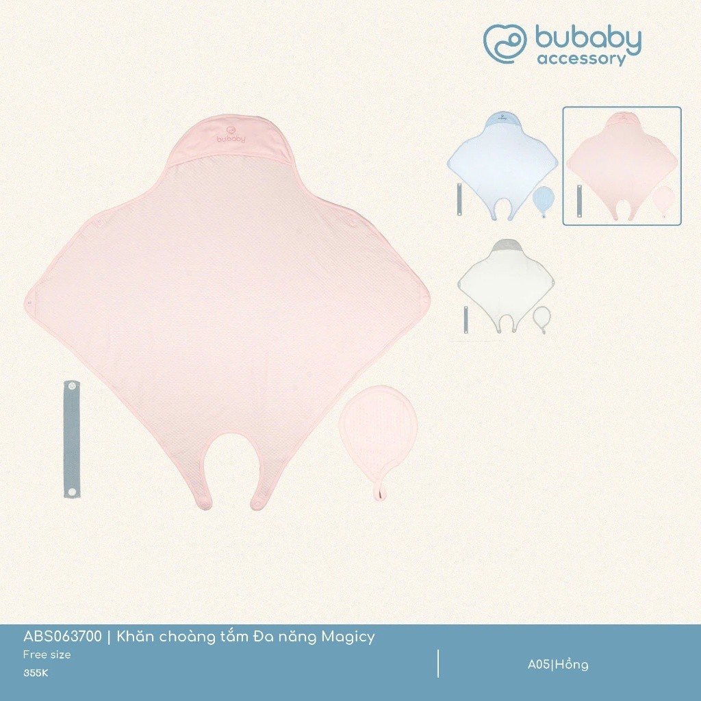 (Freesize) Khăn choàng tắm Đa năng Magicy cho bé yêu - ABS063700  | Phụ kiện BU Baby Chính hãng
