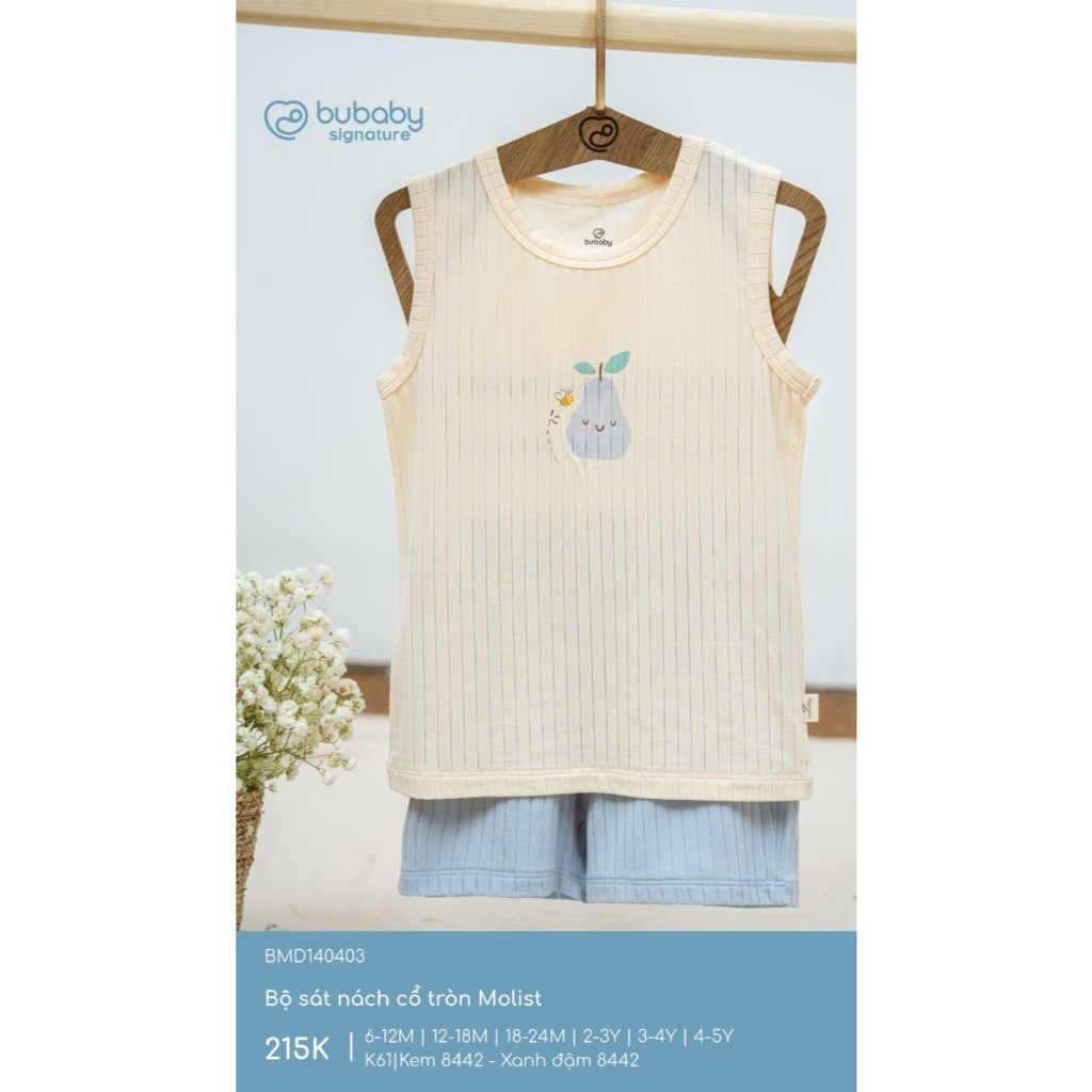 (6M-5Y) Bộ sát nách cổ tròn cho bé yêu Molist - BMD140403 | Quần áo BU Baby Chính hãng