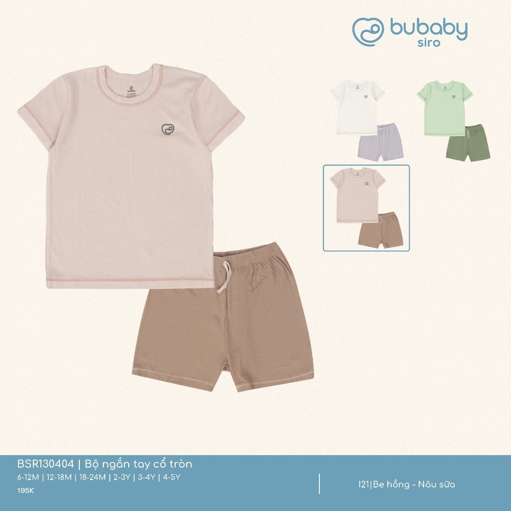 (6M-5Y) Bộ ngắn tay cổ tròn Bubaby Siro - BSR130404 BSR130403 | Quần áo BU Baby chính hãng