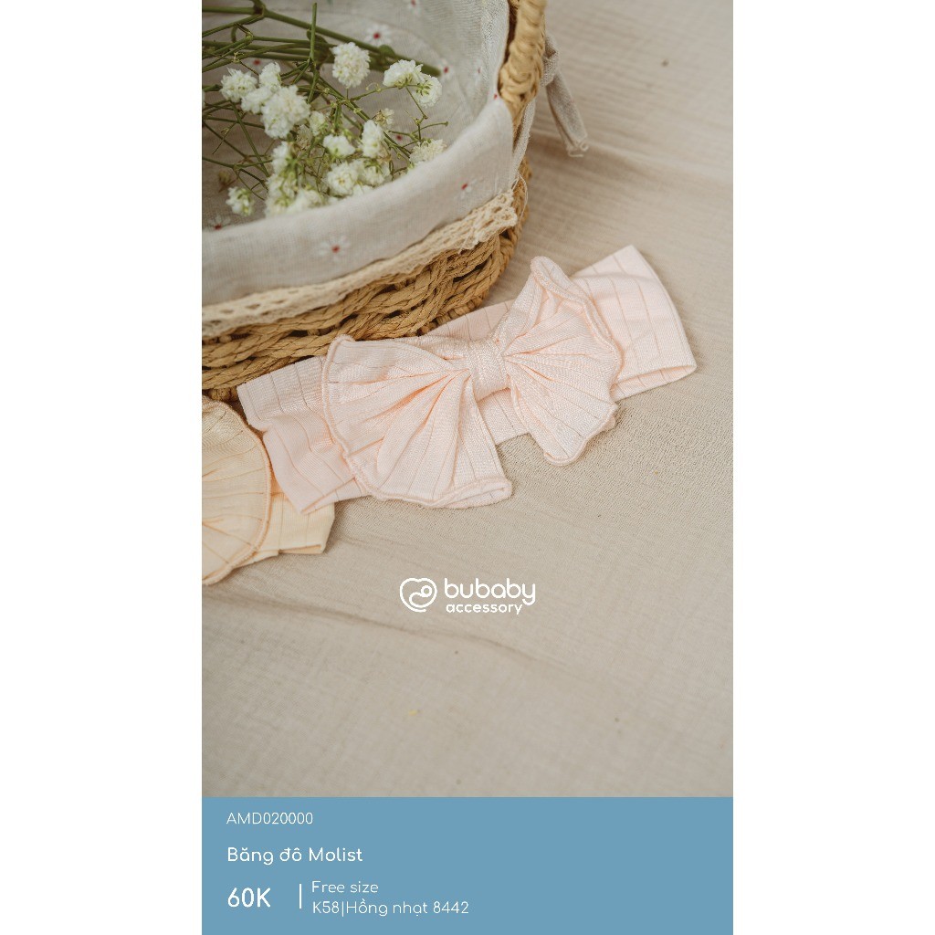 (Freesize) Băng đô BU Baby Molist cho bé gái - AMD020000 | Phụ kiện Bubaby chính hãng