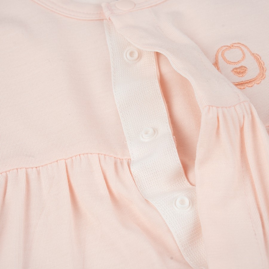 (1M-12M) Body đùi ngắn tay cài giữa bèo vai Bambus BBB230204 | Quần áo BU Baby chính hãng