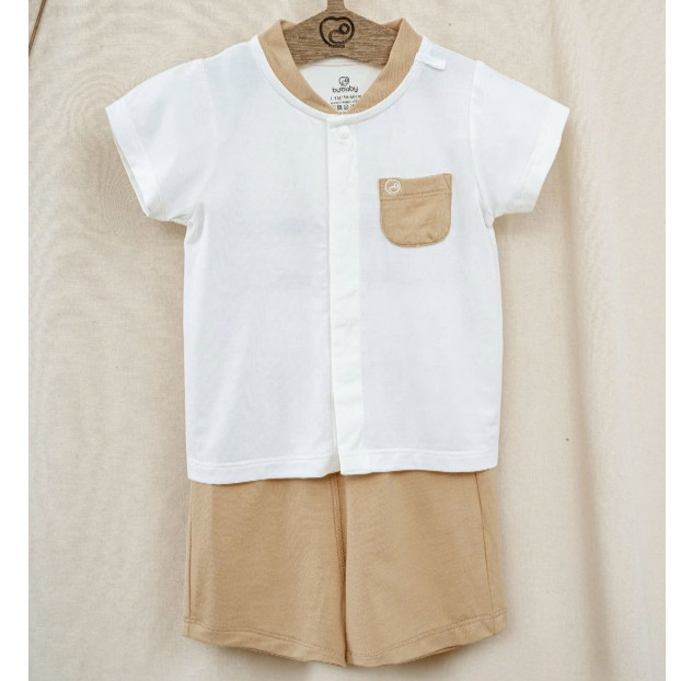 (1M-9M) Bộ ngắn tay cài giữa cổ tàu Bambus - BBB130205 | Quần áo BU Baby chính hãng