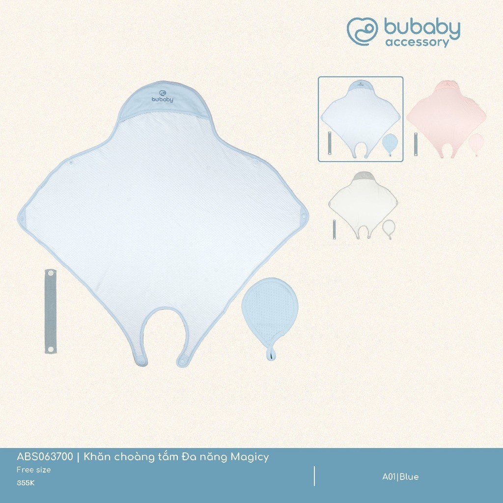 (Freesize) Khăn choàng tắm Đa năng Magicy cho bé yêu - ABS063700  | Phụ kiện BU Baby Chính hãng