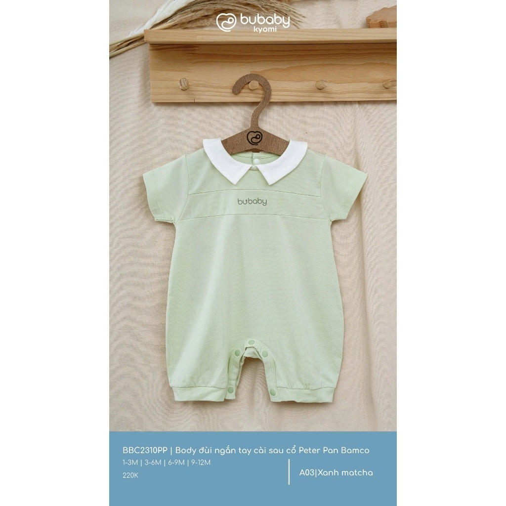(1M-12M) Body đùi ngắn tay cài sau cổ Peter Pan Bamco - BBC2310PP | Quần áo BU Baby chính hãng
