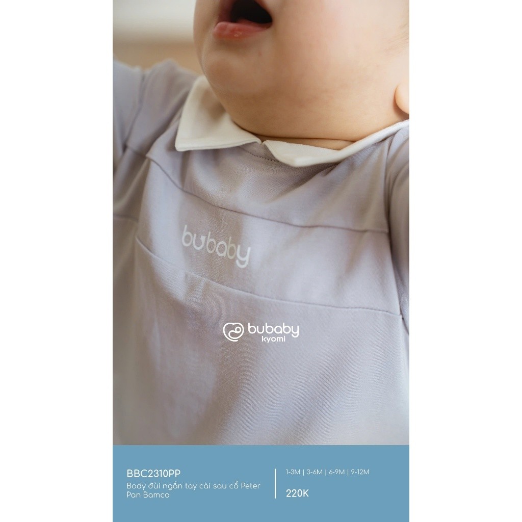 (1M-12M) Body đùi ngắn tay cài sau cổ Peter Pan Bamco - BBC2310PP | Quần áo BU Baby chính hãng