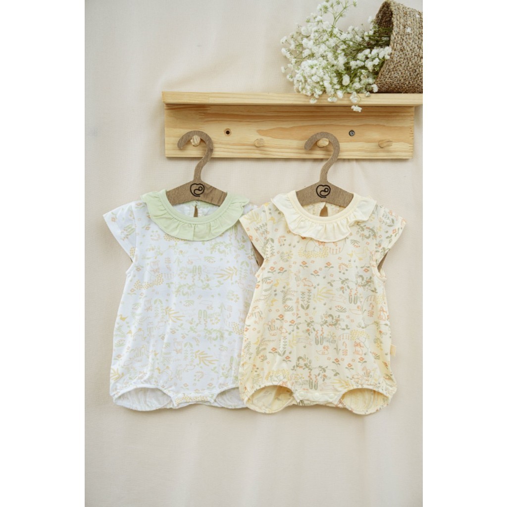 (1M-12M) Body chip ngắn tay cài sau bèo cổ BU Baby Bambus BBB2310BC | Quần áo Bubaby chính hãng