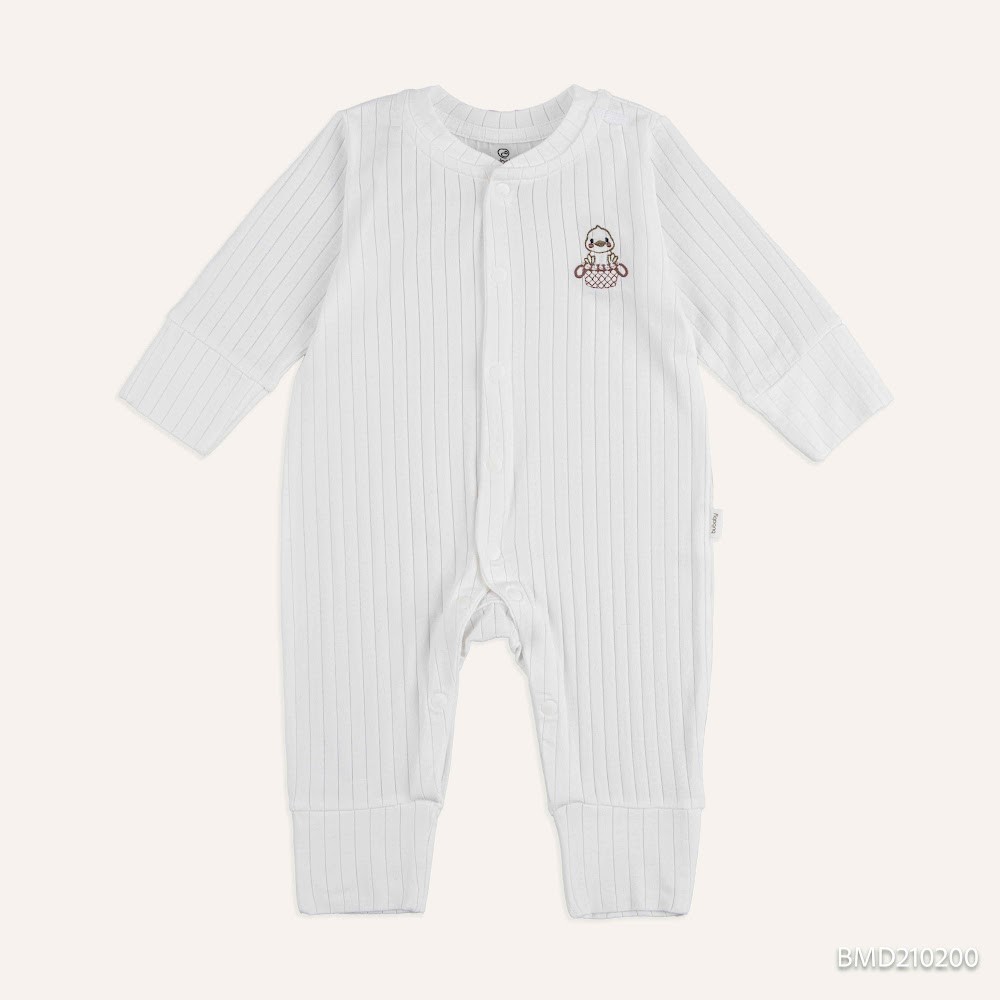 (NB-3M) Body dài tay cài giữa Bao tay chân Lật ấm áp cho mùa thu nhẹ Bubaby Molist BMD210200 | Quần áo chính hãng