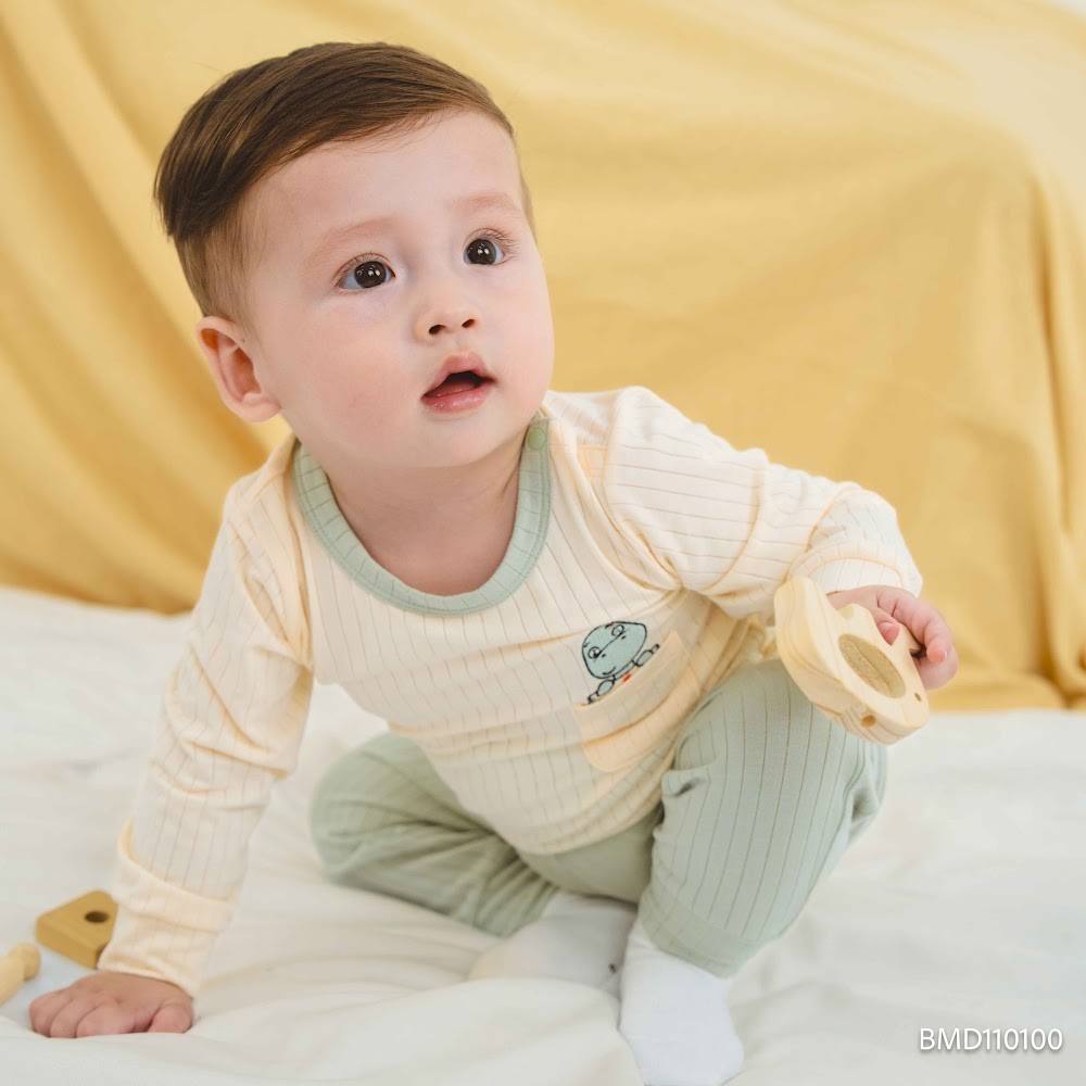 (6M-5Y) Bộ dài tay cài vai cho mùa Thu nhẹ Bubaby Molist BMD110100| Quần áo Bubaby chính hãng