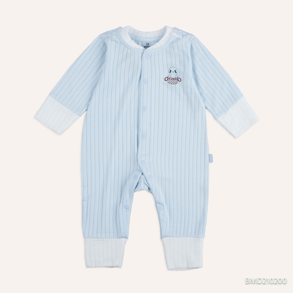 (NB-3M) Body dài tay cài giữa Bao tay chân Lật ấm áp cho mùa thu nhẹ Bubaby Molist BMD210200 | Quần áo chính hãng