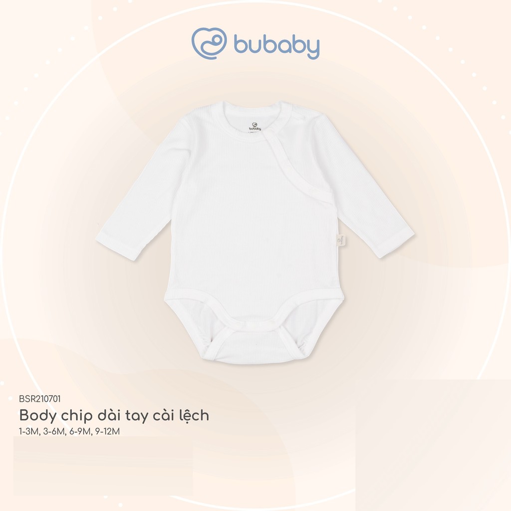 (1-12M) Body chip dài tay cài lệch Bubaby Siro BSR210701 | Quần áo BU Baby chính hãng