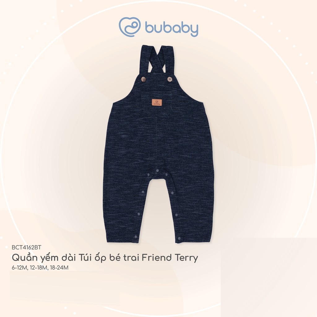 (6M-5Y) Quần yếm dài Túi ốp Friend Terry Bubaby Cotton - BCT4162BT BCT416201  | Quần áo BU Baby chính hãng