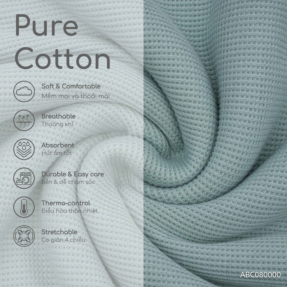 Chăn Bamco Waffle Bubaby ABC080000 | Phụ kiện BU Baby  chính hãng