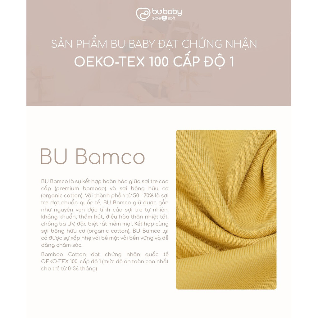 (Freesize) Khăn xoa dịu Thỏ bunny và Vịt con Bubaby Bamboo cotton | Phụ kiện BU Baby chính hãng