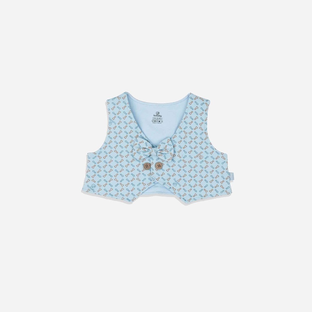 (1M-18M) Áo gile + nơ cổ Iconic 1 Bubaby Cotton BCT3900NC | Quần áo chính hãng