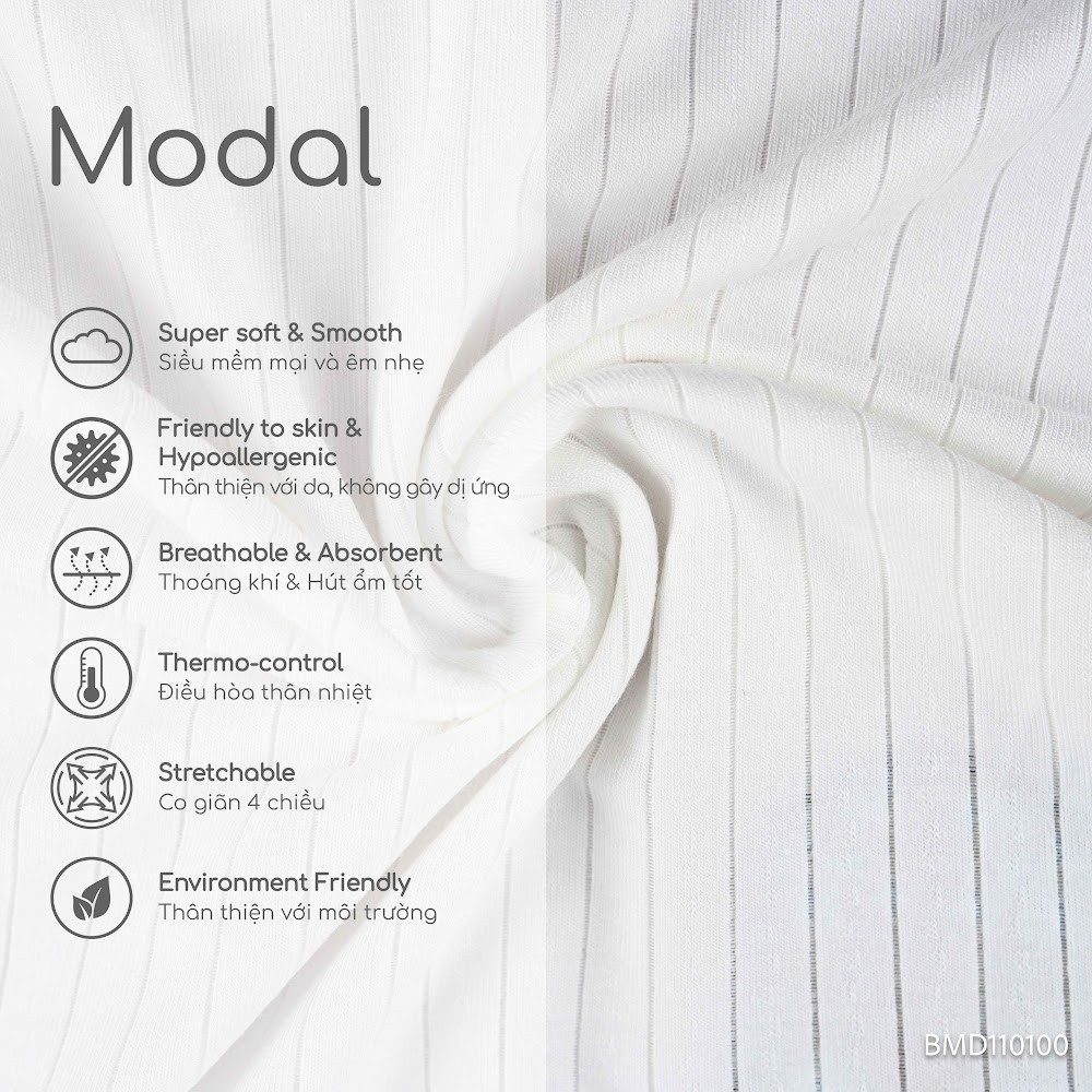 (6M-5Y) Bộ dài tay cài vai cho mùa Thu nhẹ Bubaby Molist BMD110100| Quần áo Bubaby chính hãng