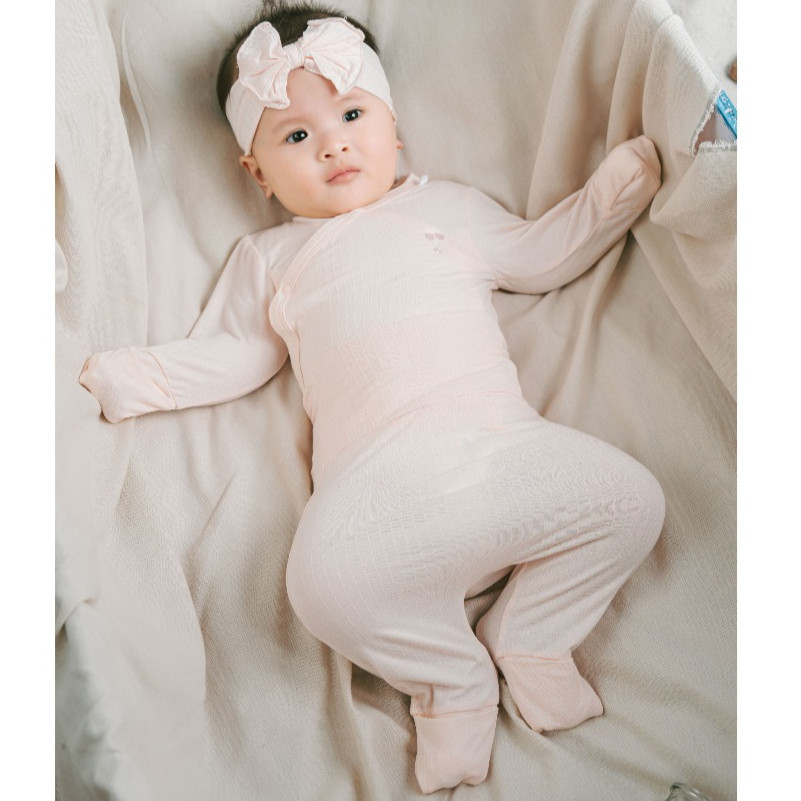 (NB-3M) Bộ dài tay cài chéo Bao tay chân lật Bubaby Siro - BSR110809 | Quần áo BU Baby chính hãng