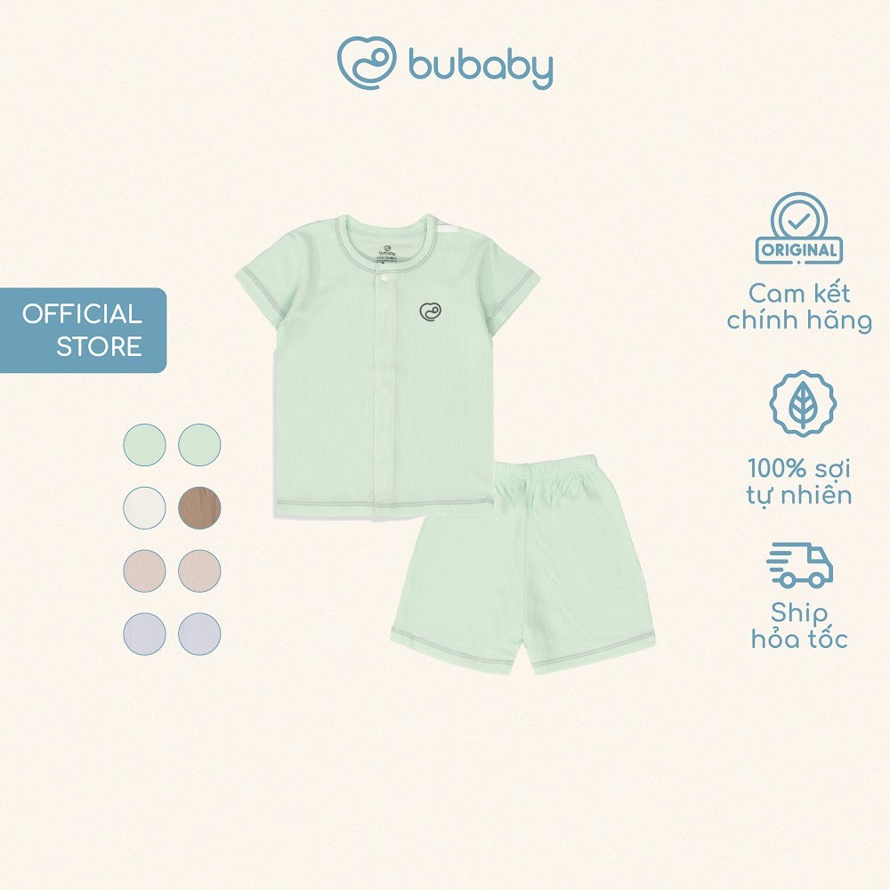(1M-9M) Bộ ngắn tay cài giữa Bubaby Siro - BSR130204 | Quần áo BU Baby chính hãng