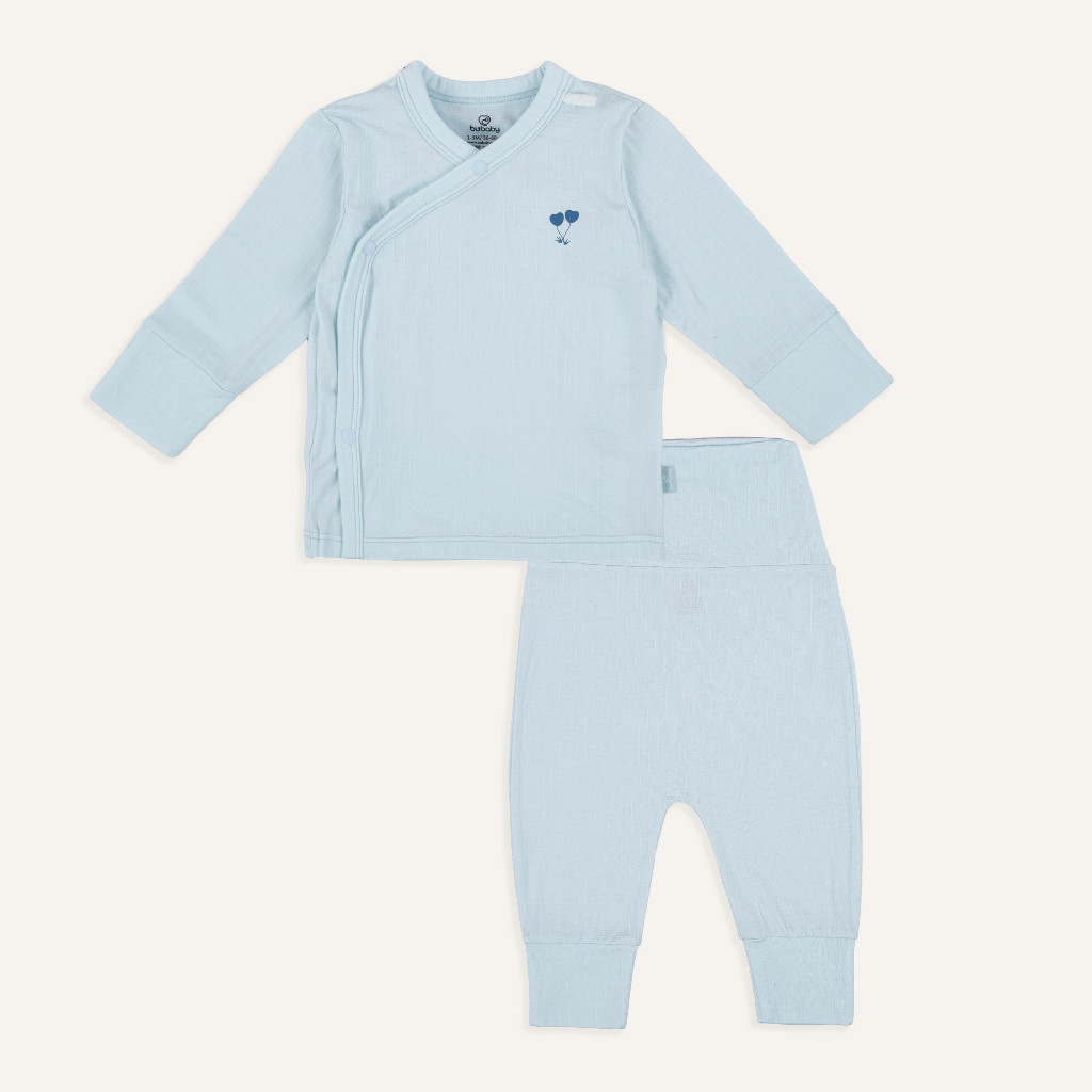 BU Baby (NB-6M) Bộ dài tay cài chéo tai gấu Bubaby Siro  BSR110811| Quần áo chính hãng