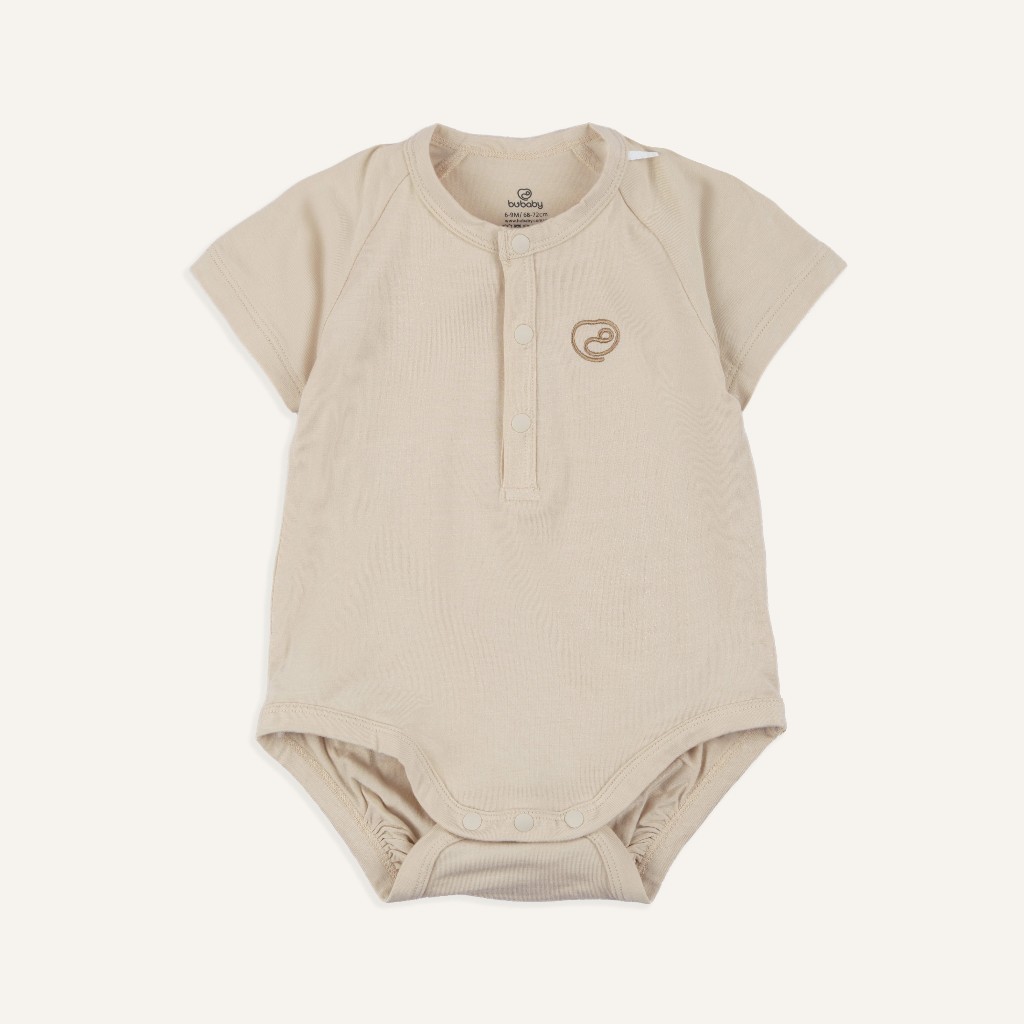(1M-12M) Body chip ngắn tay raglan cổ trụ Bubaby Bambus - BBB230301 | Quần áo BU Baby chính hãng