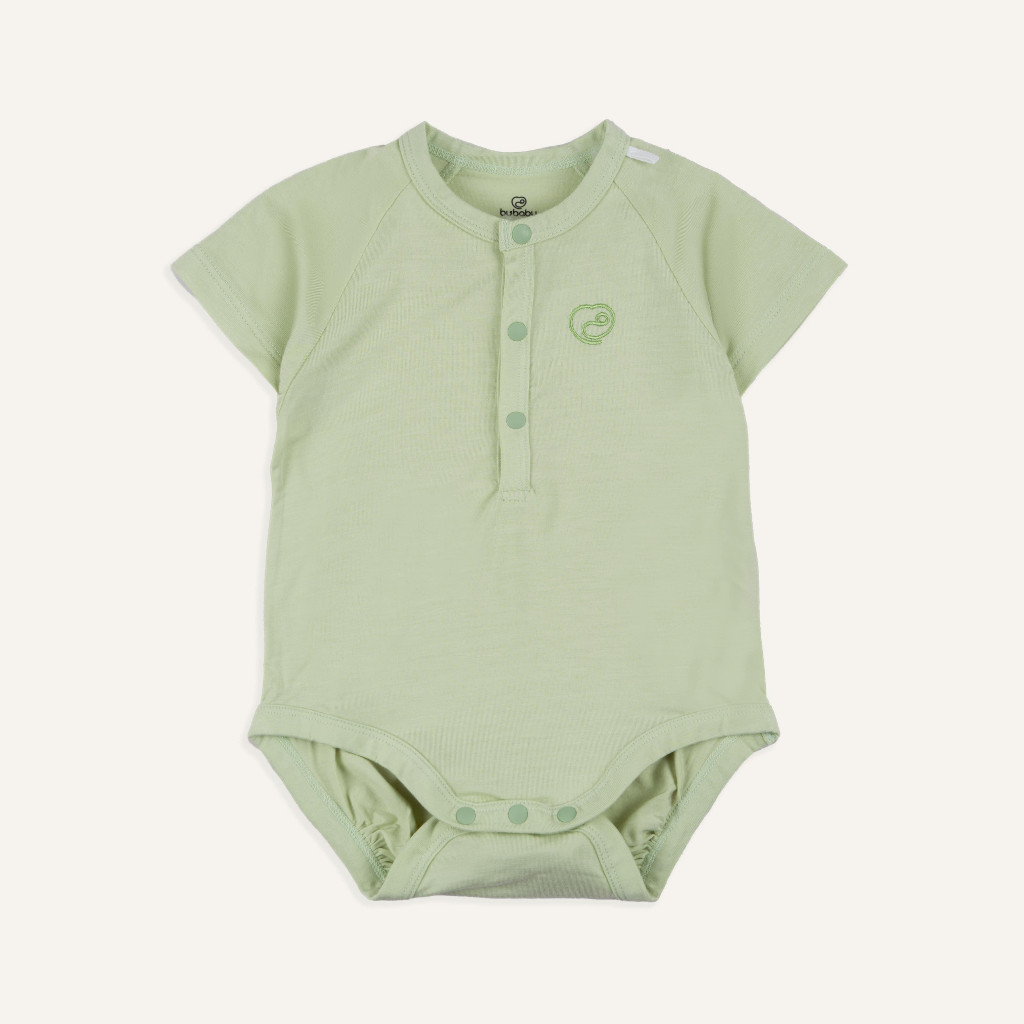 (1M-12M) Body chip ngắn tay raglan cổ trụ Bubaby Bambus - BBB230301 | Quần áo BU Baby chính hãng