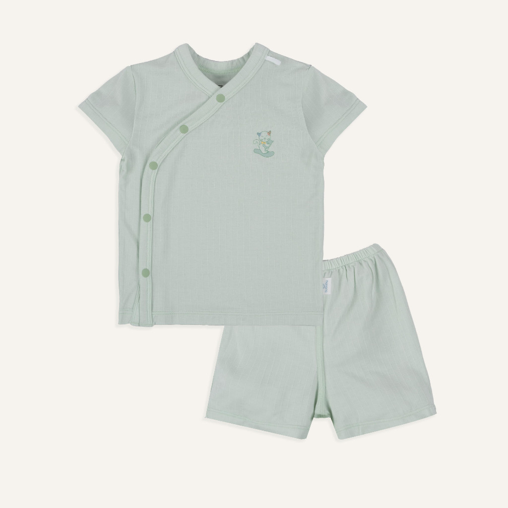(1M-9M) Bộ ngắn tay cài chéo bé trai bé gái Bubaby Siro BSR130807 BSR130808 | Quần áo BU Baby chính hãng